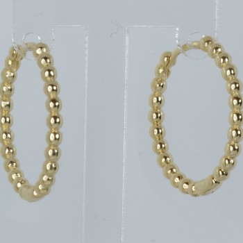 Sterling Silver/Yellow Gold Plated Bobble Creole Earrings